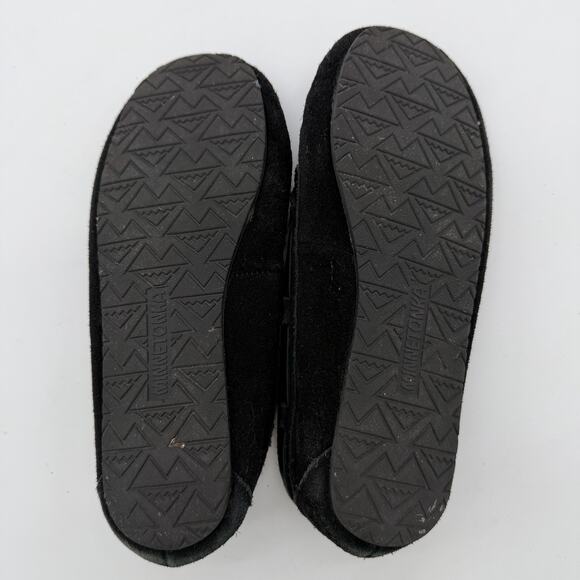 Minnetonka Women's Cally Moccasin Casual Cozy Black Suede Leather size 7 - Picture 6 of 6